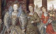 Queen Elizabeth i leads in Peace and Plenty from a Garden unknow artist